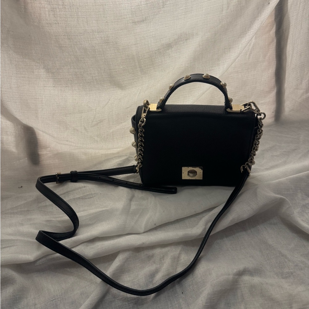 Kate Spade Black and Pearl Studded Crossbody Bag